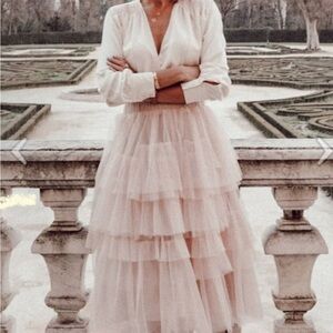 Chicwish Soft Pink Tulle A-Line Skirt